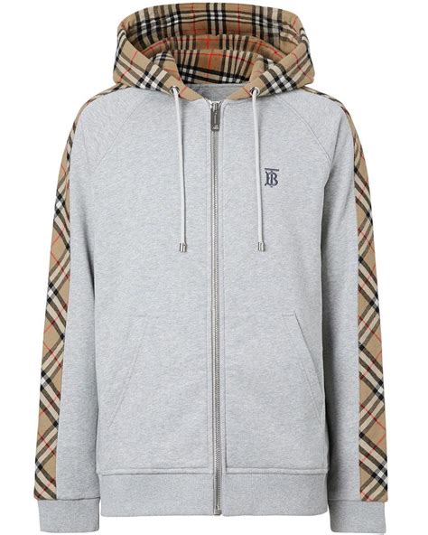 burberry zip up hoodie men|burberry vintage check zipped hoodie.